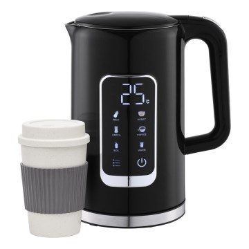 Kattila LCD-näytöllä 1,7 l 2200W/230V musta + matkakuppi 450 ml