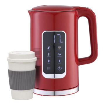 Kattila LCD-näytöllä 1,7 l 2200W/230V punainen + matkakuppi 450 ml