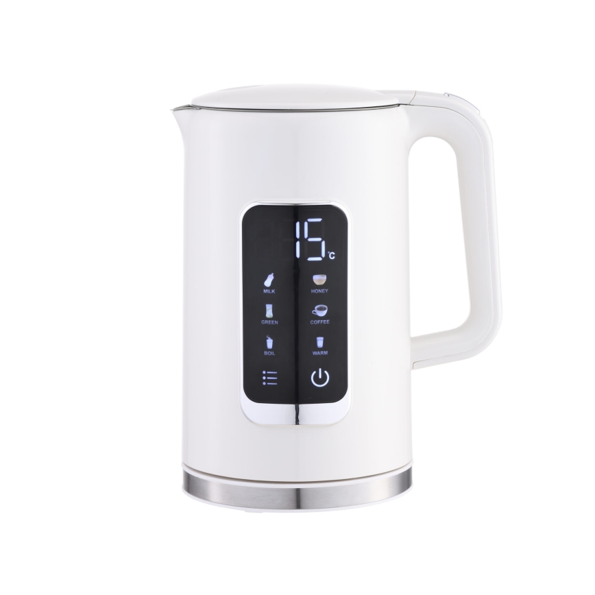 Kattila LCD-näytöllä 1,7 l 2200W/230V valkoinen + matkakuppi 450 ml