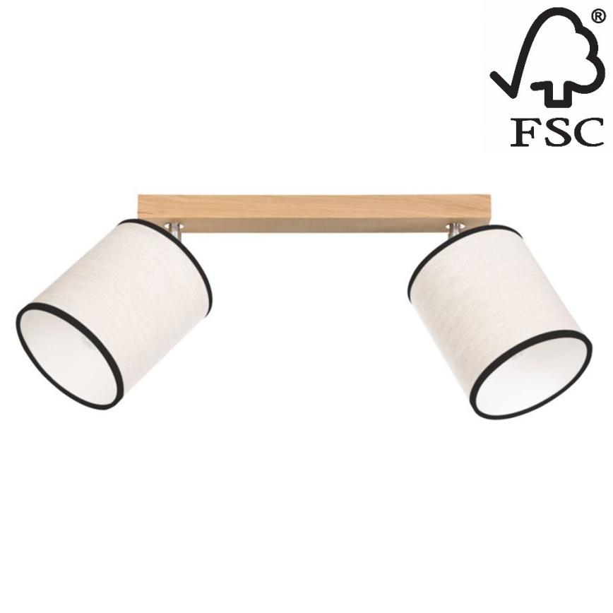 Kattokohdevalo BOHO 2xE27/25W/230V tammi - FSC-sertifioitu
