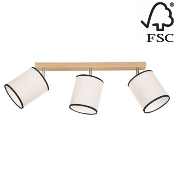 Kattokohdevalo BOHO 3xE27/25W/230V tammi - FSC-sertifioitu