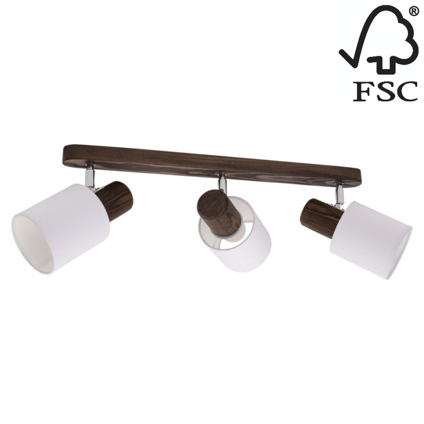 Kattokohdevalo TRENDY 3xE27/15W/230V mänty - FSC-sertifioitu
