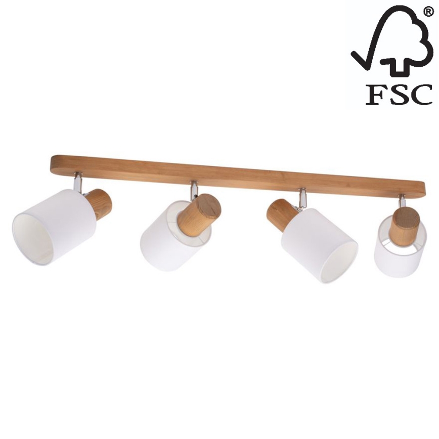Kattokohdevalo TRENDY 4xE27/15W/230V mänty - FSC-sertifioitu