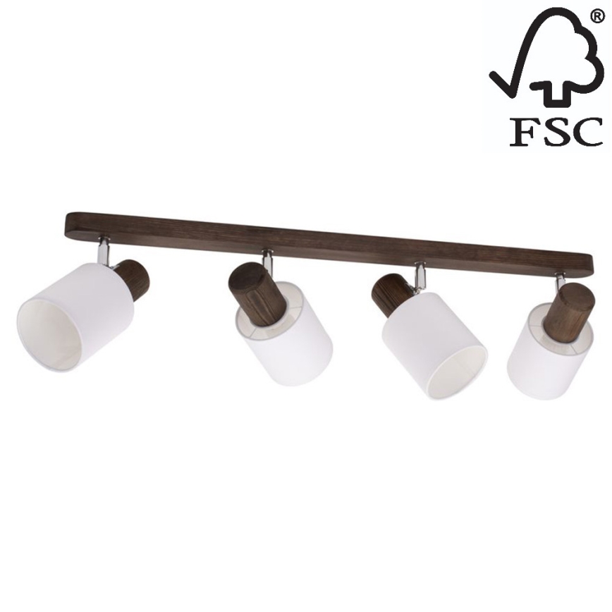 Kattokohdevalo TRENDY 4xE27/15W/230V mänty - FSC-sertifioitu