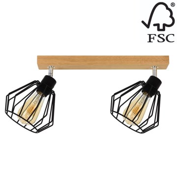 Kattokohdevalo VENTI 2xE27/15W/230V tammi - FSC-sertifioitu