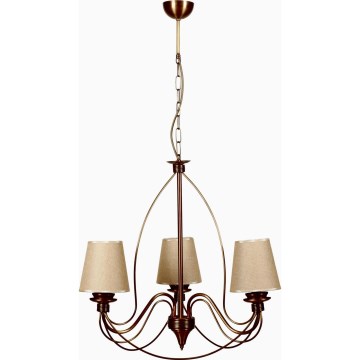 Kattokruunu CLASSIC ketjulla 3xE14/40W/230V pronssi/beige