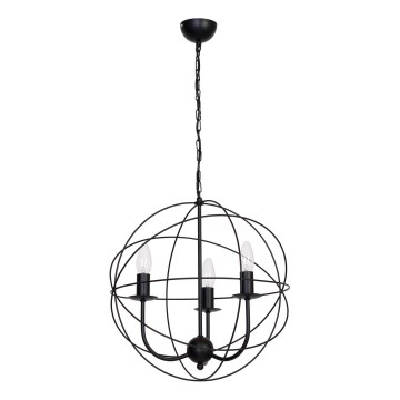 Kattokruunu GLOBE 3 3xE14/60W musta