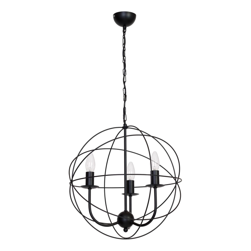 Kattokruunu GLOBE 3 3xE14/60W musta