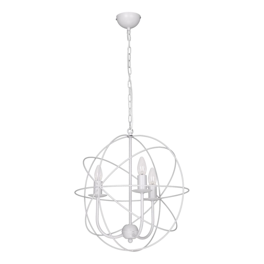 Kattokruunu GLOBE 3 3xE14/60W valkoinen