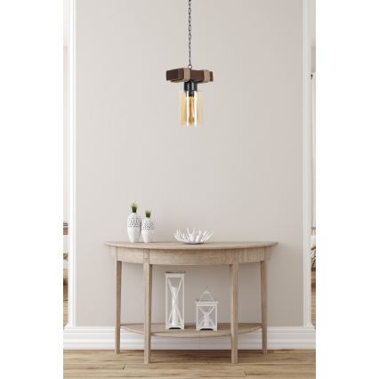 Kattokruunu JASMIN ketjulla 1xE27/40W/230V ruskea/beige
