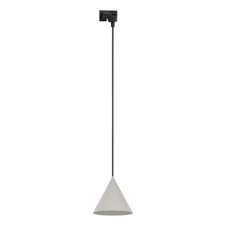 Kattokruunu johdossa 1-vaiheiselle kiskojärjestelmälle CONO 1xE27/15W/230V musta/harmaa