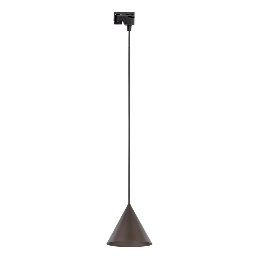 Kattokruunu johdossa 1-vaiheiselle kiskojärjestelmälle CONO 1xE27/15W/230V musta/ruskea