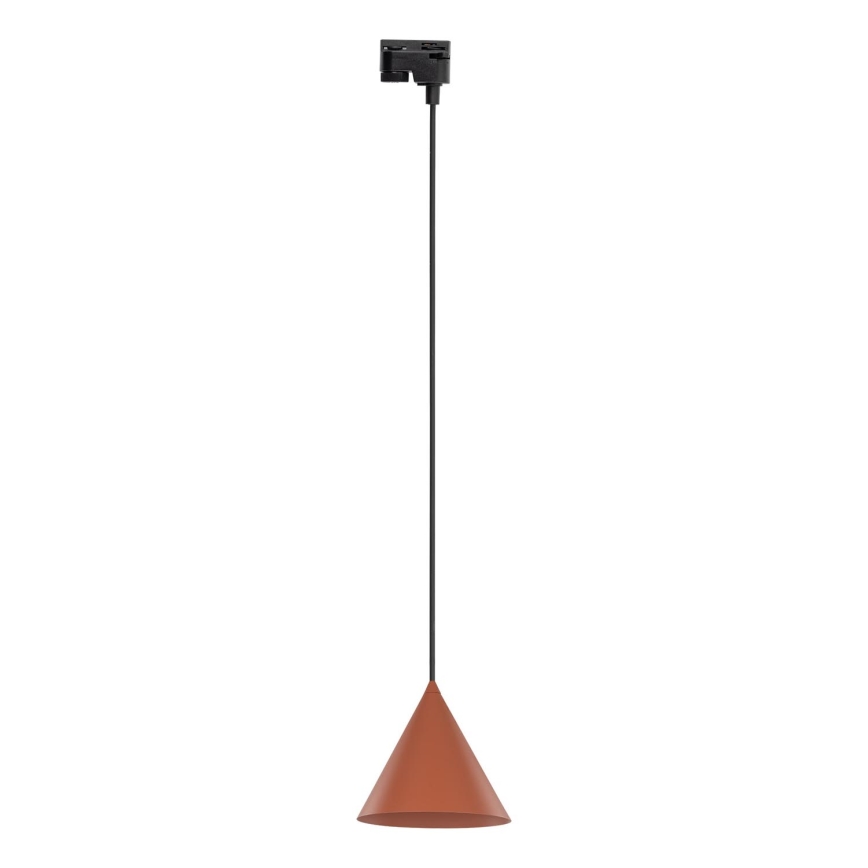 Kattokruunu johdossa 1-vaiheiselle kiskojärjestelmälle CONO 1xE27/15W/230V musta/tiili