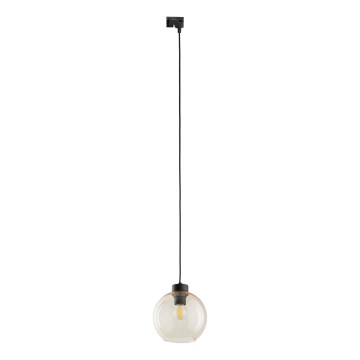 Kattokruunu johdossa 1-vaiheiselle kiskojärjestelmälle CUBUS 1xE27/15W/230V musta/savuinen beige