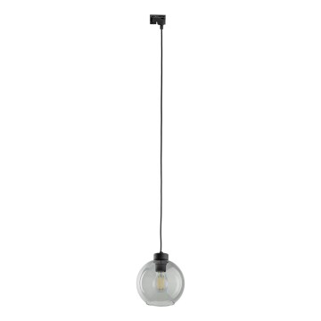 Kattokruunu johdossa 1-vaiheiselle kiskojärjestelmälle CUBUS 1xE27/15W/230V musta/savuinen musta