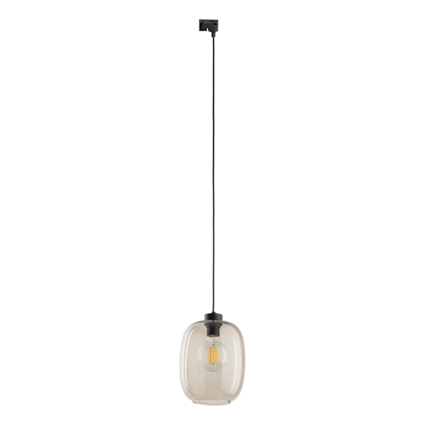 Kattokruunu johdossa 1-vaiheiselle kiskojärjestelmälle ELIO 1xE27/15W/230V musta/savuinen beige