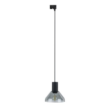 Kattokruunu johdossa 1-vaiheiselle kiskojärjestelmälle NEO 1xE27/15W/230V musta/savuinen musta