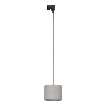 Kattokruunu johdossa 1-vaiheiselle kiskojärjestelmälle TRACER 1xE27/15W/230V halkaisija 20 cm musta/harmaa