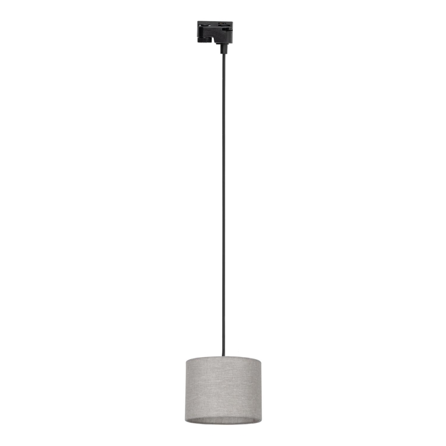 Kattokruunu johdossa 1-vaiheiselle kiskojärjestelmälle TRACER 1xE27/15W/230V halkaisija 20 cm musta/harmaa