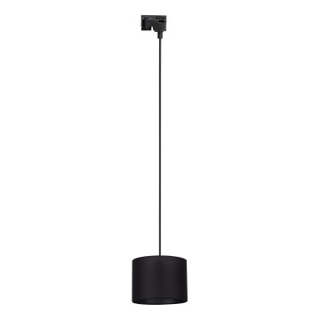 Kattokruunu johdossa 1-vaiheiselle kiskojärjestelmälle TRACER 1xE27/15W/230V halkaisija 20 cm musta
