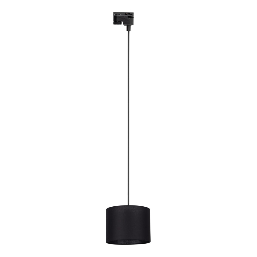 Kattokruunu johdossa 1-vaiheiselle kiskojärjestelmälle TRACER 1xE27/15W/230V halkaisija 20 cm musta