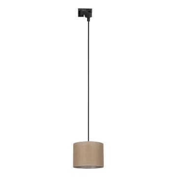 Kattokruunu johdossa 1-vaiheiselle kiskojärjestelmälle TRACER 1xE27/15W/230V halkaisija 20 cm musta/ruskea