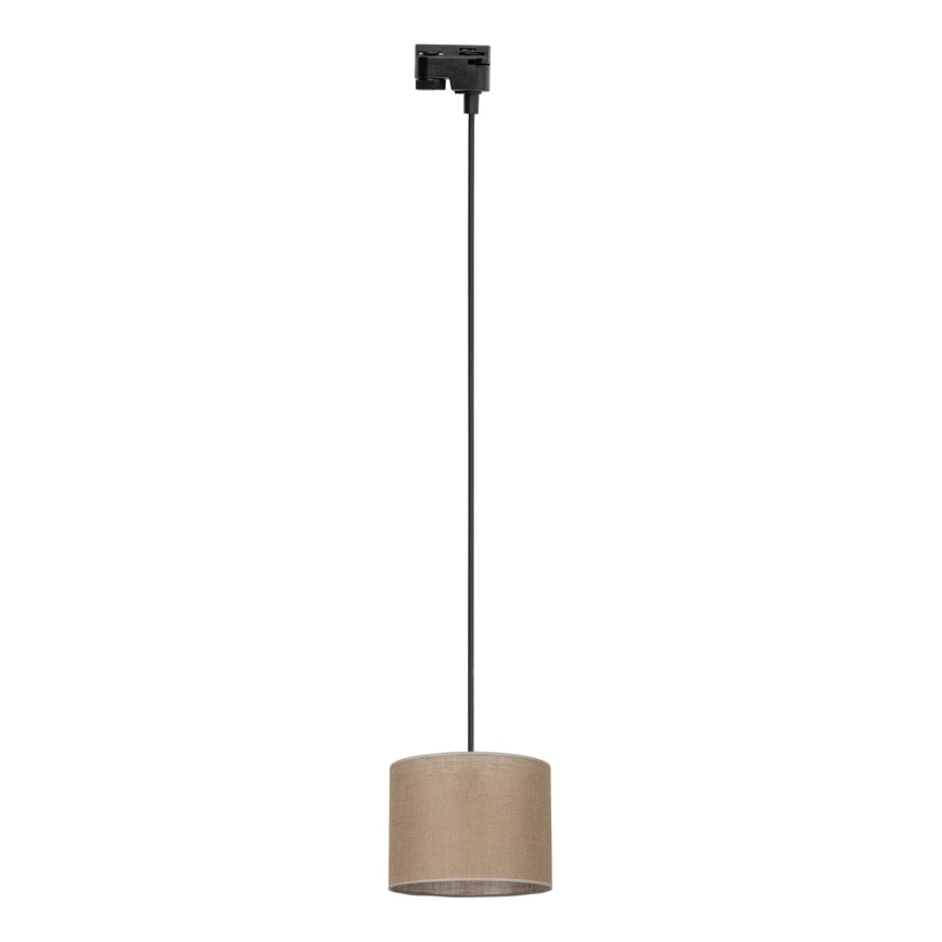 Kattokruunu johdossa 1-vaiheiselle kiskojärjestelmälle TRACER 1xE27/15W/230V halkaisija 20 cm musta/ruskea