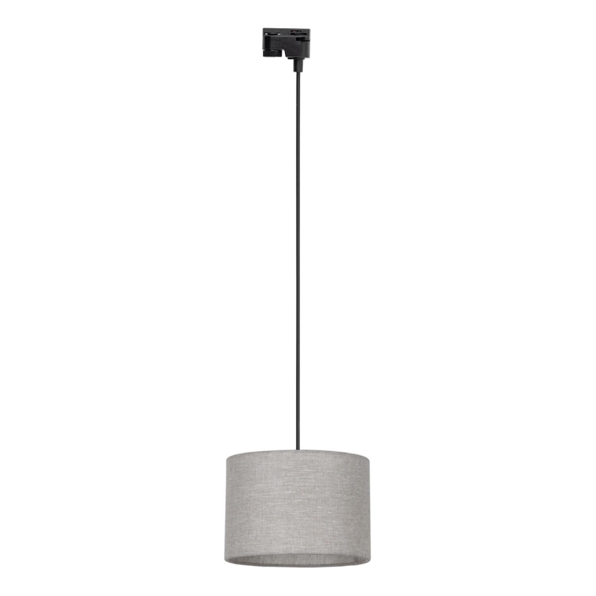 Kattokruunu johdossa 1-vaiheiselle kiskojärjestelmälle TRACER 1xE27/15W/230V halkaisija 30 cm musta/harmaa