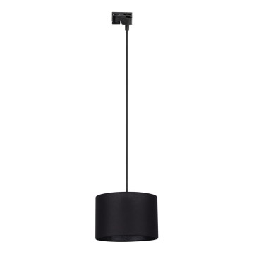 Kattokruunu johdossa 1-vaiheiselle kiskojärjestelmälle TRACER 1xE27/15W/230V halkaisija 30 cm musta