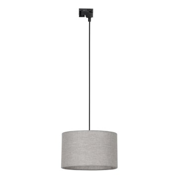 Kattokruunu johdossa 1-vaiheiselle kiskojärjestelmälle TRACER 1xE27/15W/230V halkaisija 38 cm musta/harmaa