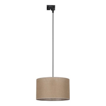 Kattokruunu johdossa 1-vaiheiselle kiskojärjestelmälle TRACER 1xE27/15W/230V halkaisija 38 cm musta/ruskea
