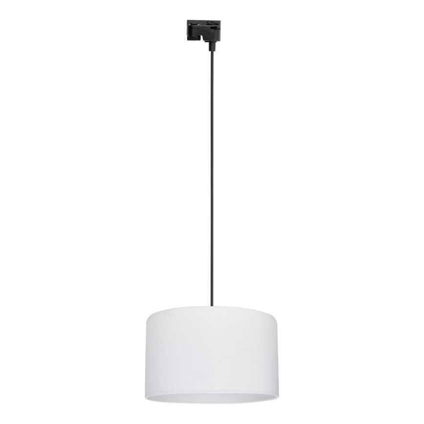 Kattokruunu johdossa 1-vaiheiselle kiskojärjestelmälle TRACER 1xE27/15W/230V halkaisija 38 cm musta/valkoinen