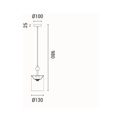Kattokruunu johdossa 1xE14/15W/230V