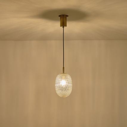 Kattokruunu johdossa 1xE14/25W/230V läpinäkyvä halkaisija 15 cm