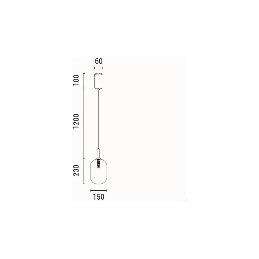 Kattokruunu johdossa 1xE14/25W/230V läpinäkyvä halkaisija 15 cm