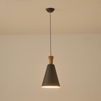 Kattokruunu johdossa 1xE27/15W/230V harmaa halkaisija 20 cm