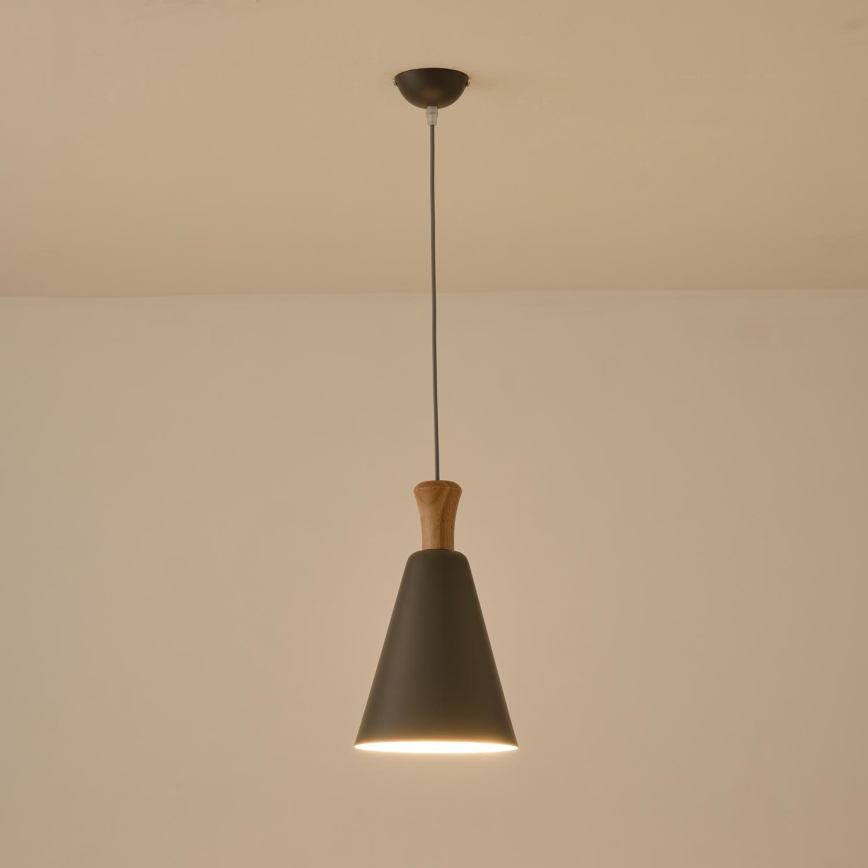 Kattokruunu johdossa 1xE27/15W/230V harmaa halkaisija 20 cm