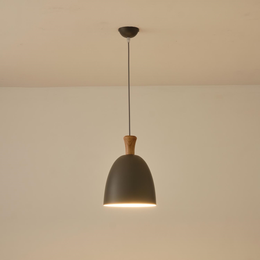 Kattokruunu johdossa 1xE27/15W/230V harmaa halkaisija 23 cm