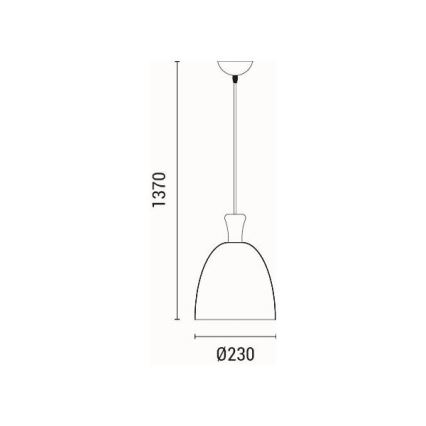 Kattokruunu johdossa 1xE27/15W/230V harmaa halkaisija 23 cm