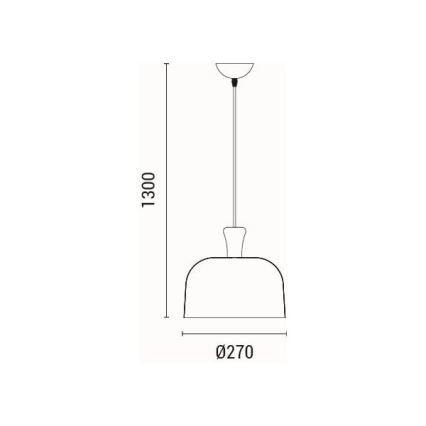 Kattokruunu johdossa 1xE27/15W/230V harmaa halkaisija 27 cm