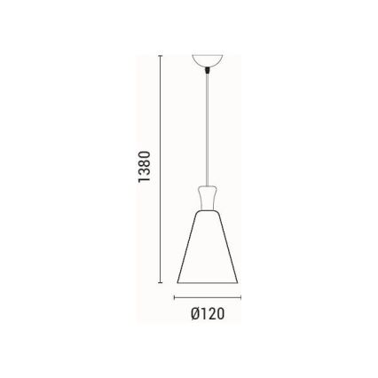 Kattokruunu johdossa 1xE27/15W/230V keltainen halkaisija 20 cm