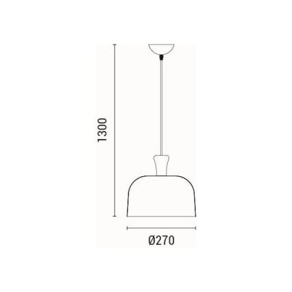 Kattokruunu johdossa 1xE27/15W/230V keltainen pr. 27 cm