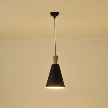 Kattokruunu johdossa 1xE27/15W/230V musta halkaisija 20 cm