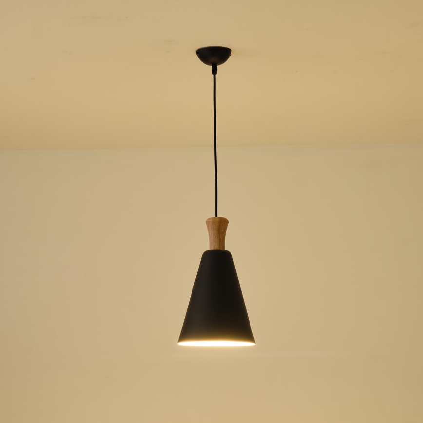 Kattokruunu johdossa 1xE27/15W/230V musta halkaisija 20 cm