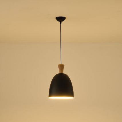 Kattokruunu johdossa 1xE27/15W/230V musta halkaisija 23 cm