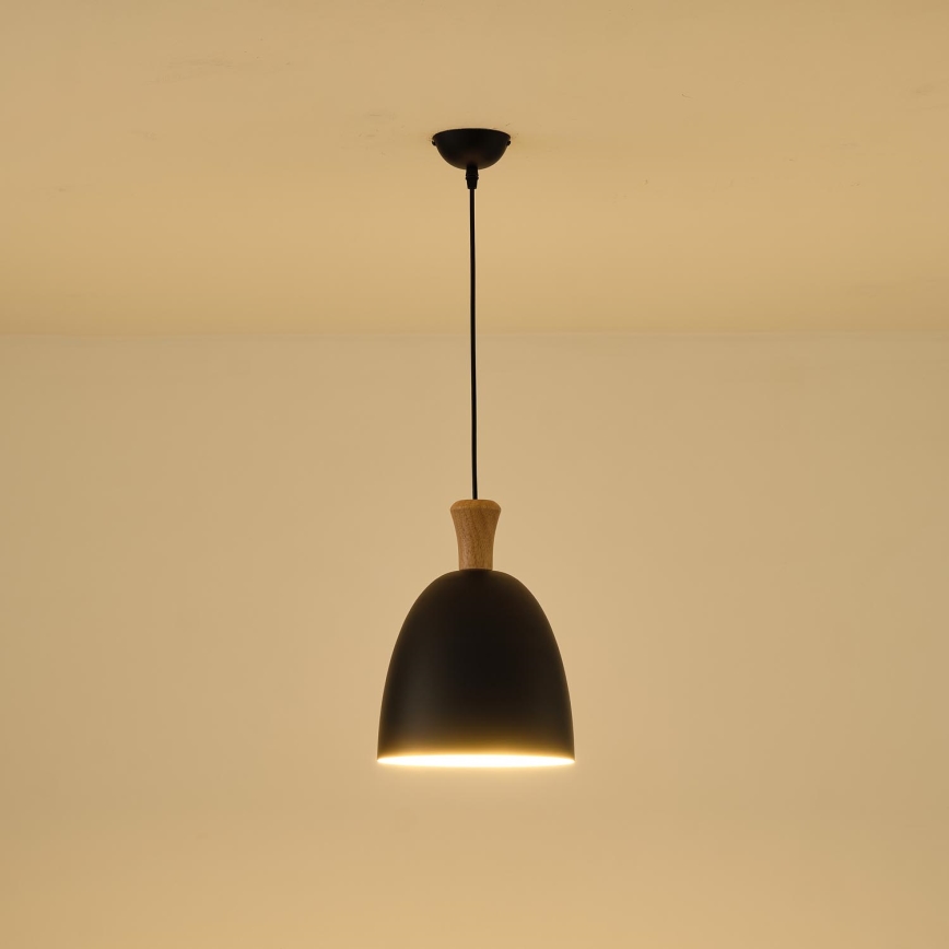 Kattokruunu johdossa 1xE27/15W/230V musta halkaisija 23 cm