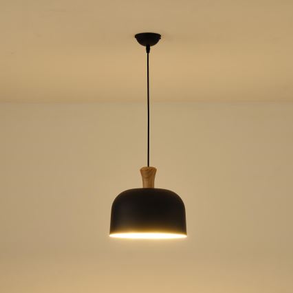 Kattokruunu johdossa 1xE27/15W/230V musta halkaisija 27 cm