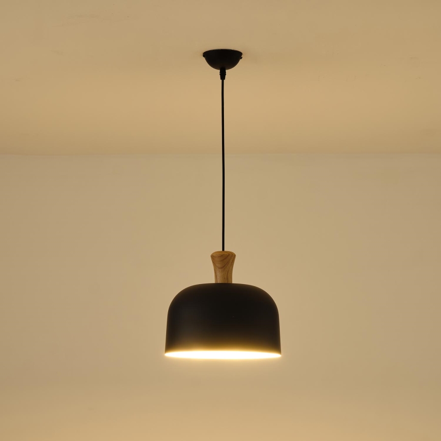 Kattokruunu johdossa 1xE27/15W/230V musta halkaisija 27 cm