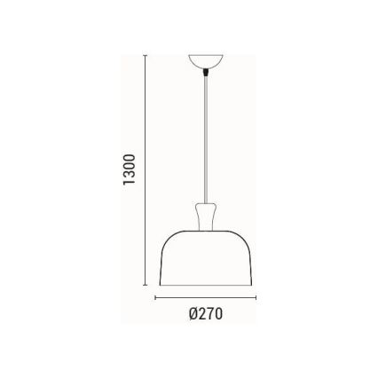 Kattokruunu johdossa 1xE27/15W/230V musta halkaisija 27 cm