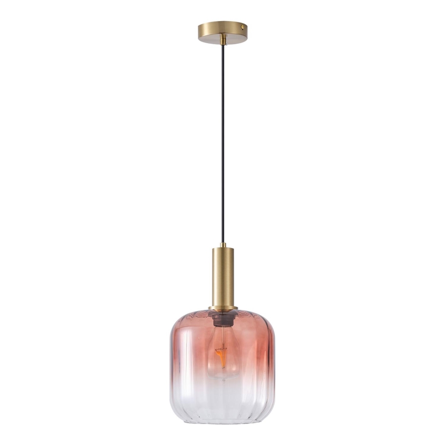 Kattokruunu johdossa 1xE27/15W/230V punainen/savuinen halkaisija 20 cm